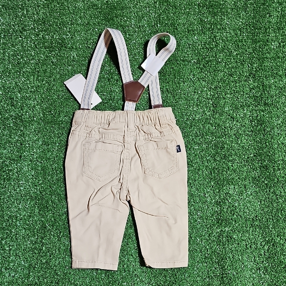 Beige Baby Pants with Suspenders - Picture 4 of 4